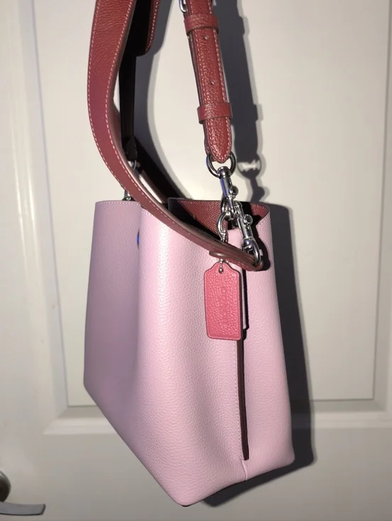 Coach Willow Bucket Shoulder Bag Colorblock Faded Purple Leather - Picture 10 of 16